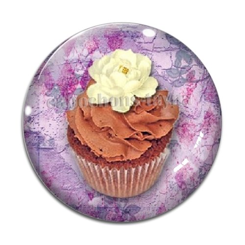 Cabochon gâteaux cupcake, cabochon résine, verre rond différente taille