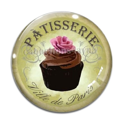 Cabochon gâteaux cupcake, cabochon résine, verre rond différente taille