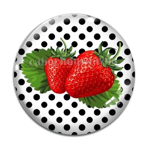 Cabochon fraise, cabochon résine, verre rond différente taille