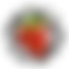 Cabochon fraise, cabochon résine, verre rond différente taille