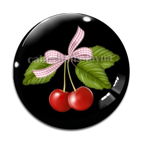 Cabochon cerise, cabochon résine, verre rond différente taille