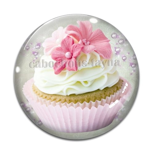 Cabochon gâteaux cupcake, cabochon résine, verre rond différente taille