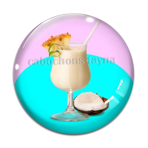 Cabochon cocktail,, cabochon résine, verre rond différente taille