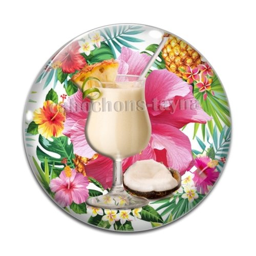 Cabochon cocktail,, cabochon résine, verre rond différente taille