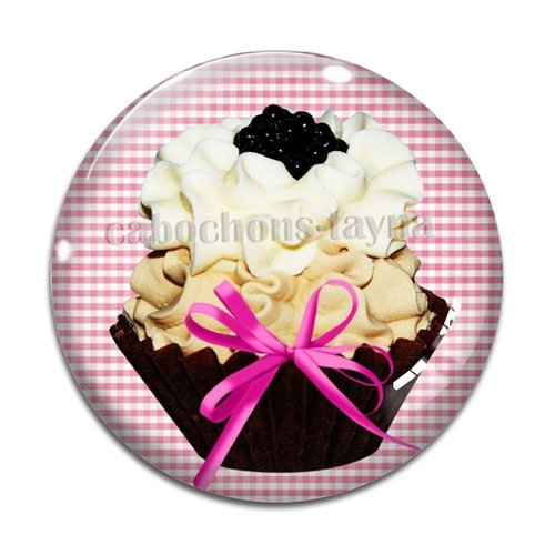 Cabochon gâteaux cupcake, cabochon résine, verre rond différente taille