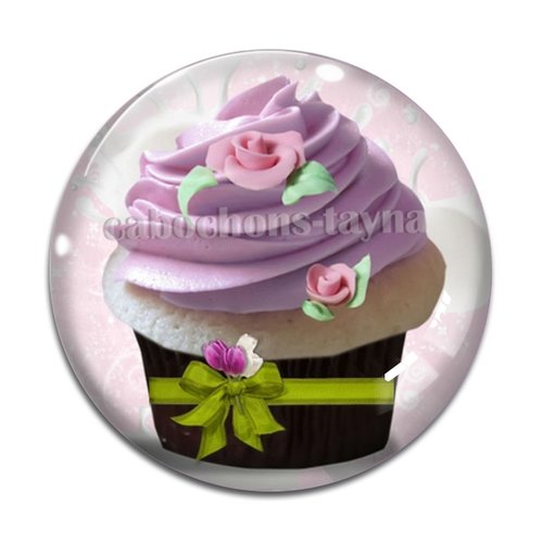 Cabochon gâteaux cupcake, cabochon résine, verre rond différente taille