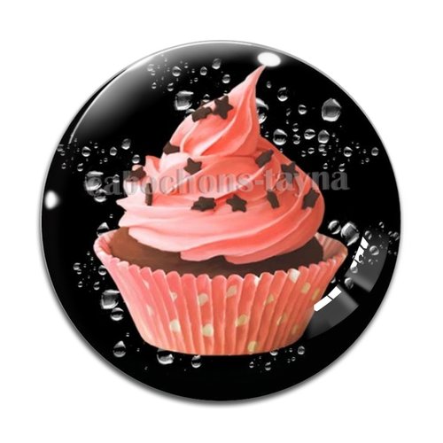 Cabochon gâteaux cupcake, cabochon résine, verre rond différente taille