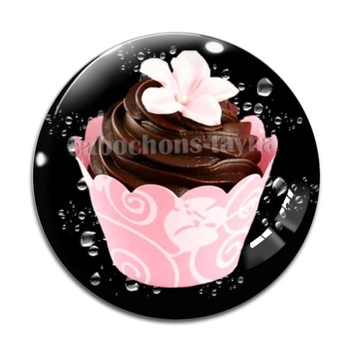 Cabochon gâteaux cupcake, cabochon résine, verre rond différente taille