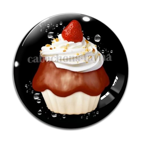 Cabochon gâteaux cupcake, cabochon résine, verre rond différente taille