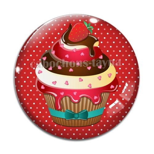 Cabochon gâteaux cupcake, cabochon résine, verre rond différente taille