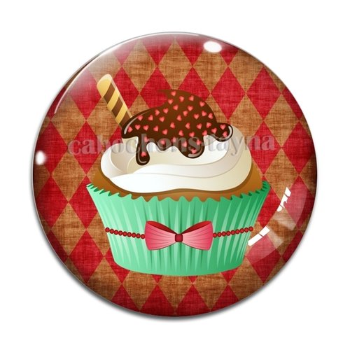 Cabochon gâteaux cupcake, cabochon résine, verre rond différente taille