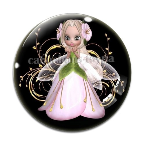 Cabochon fée, cabochon résine, verre rond différente taille