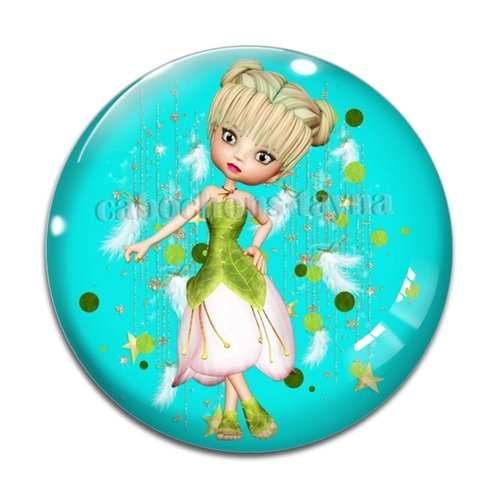 Cabochon fée, cabochon résine, verre rond différente taille