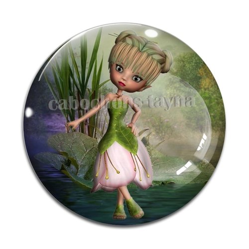 Cabochon fée, cabochon résine, verre rond différente taille