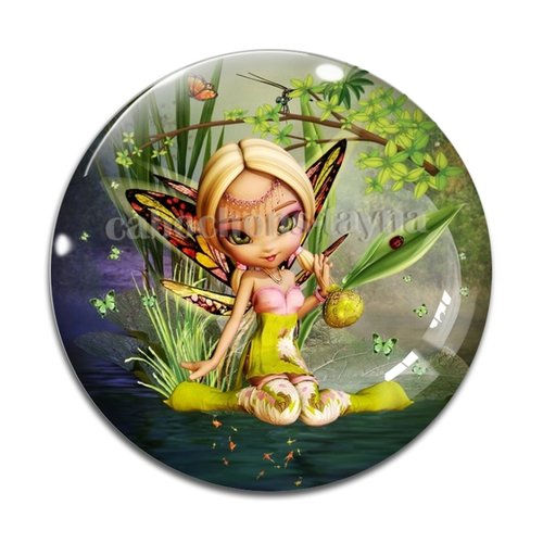 Cabochon fée, cabochon résine, verre rond différente taille