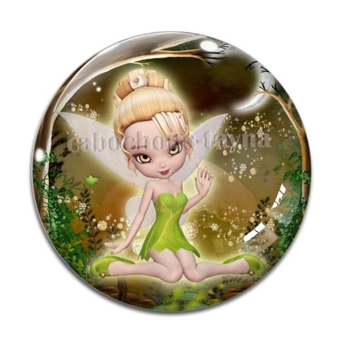 Cabochon fée, cabochon résine, verre rond différente taille