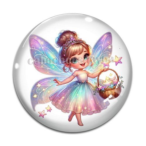 Cabochon fée, cabochon résine, verre rond différente taille