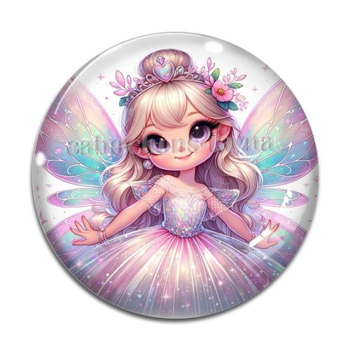 Cabochon fée, cabochon résine, verre rond différente taille