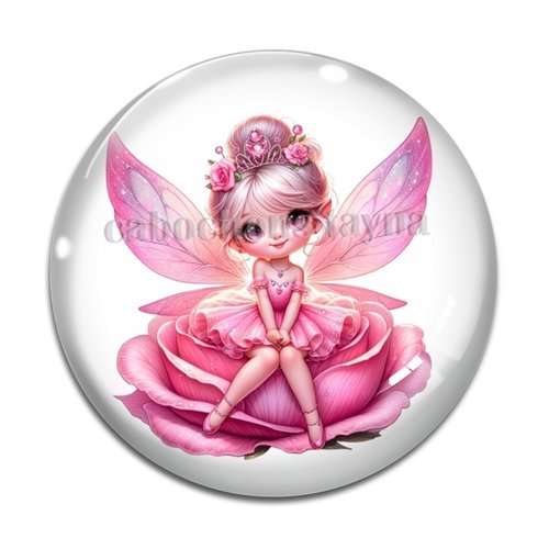 Cabochon fée, cabochon résine, verre rond différente taille