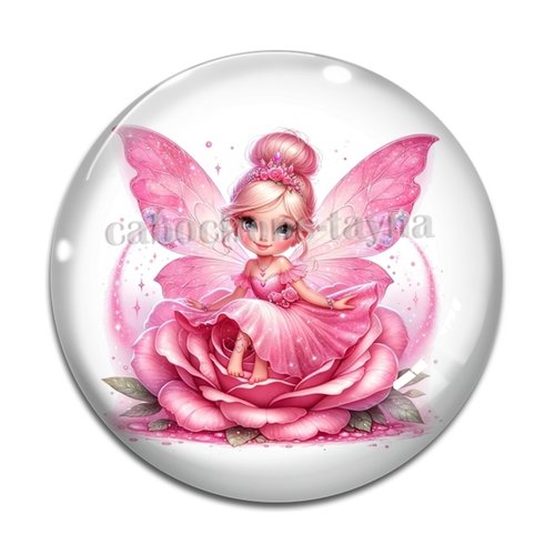 Cabochon fée, cabochon résine, verre rond différente taille