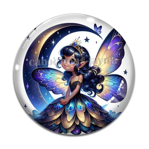 Cabochon fée, cabochon résine, verre rond différente taille