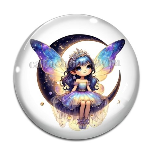Cabochon fée, cabochon résine, verre rond différente taille