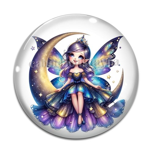 Cabochon fée, cabochon résine, verre rond différente taille