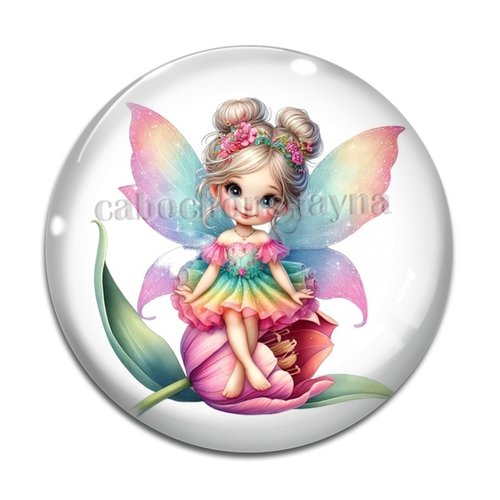 Cabochon fée, cabochon résine, verre rond différente taille