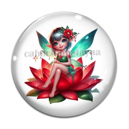 Cabochon fée, cabochon résine, verre rond différente taille