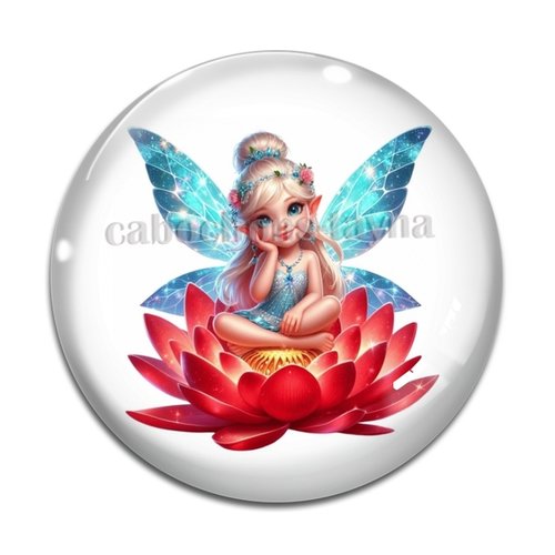 Cabochon fée, cabochon résine, verre rond différente taille