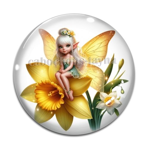 Cabochon fée, cabochon résine, verre rond différente taille