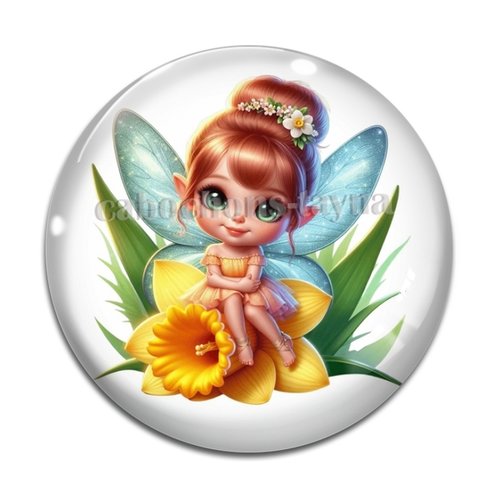 Cabochon fée, cabochon résine, verre rond différente taille