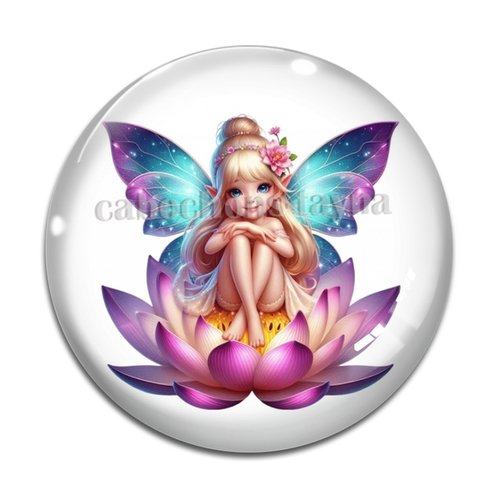 Cabochon fée, cabochon résine, verre rond différente taille