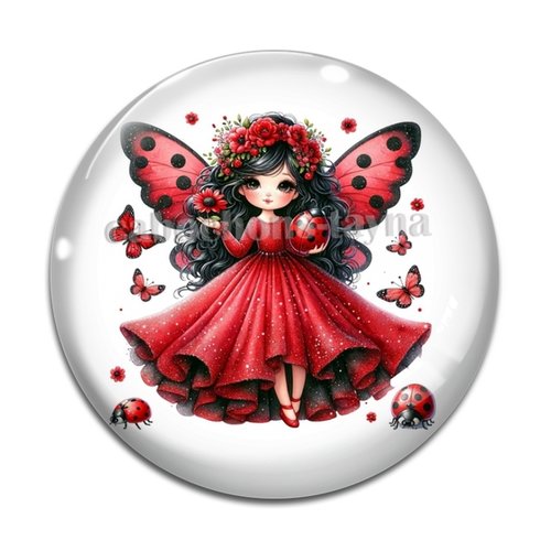Cabochon fée, cabochon résine, verre rond différente taille