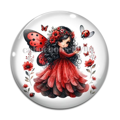 Cabochon fée, cabochon résine, verre rond différente taille