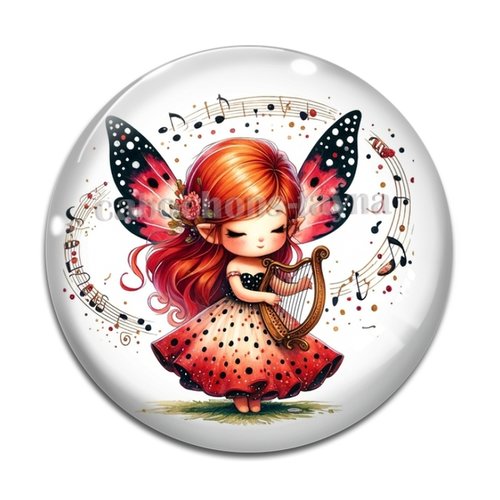 Cabochon fée, cabochon résine, verre rond différente taille