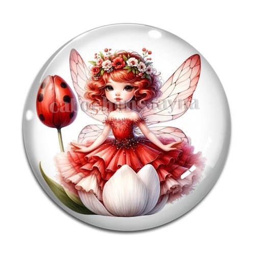 Cabochon fée, cabochon résine, verre rond différente taille