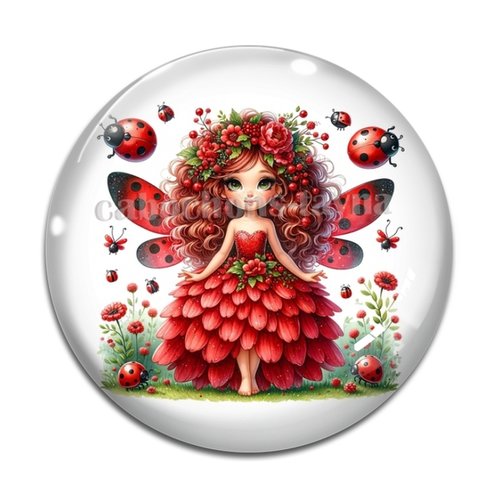 Cabochon fée, cabochon résine, verre rond différente taille