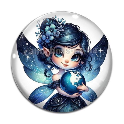 Cabochon fée, cabochon résine, verre rond différente taille