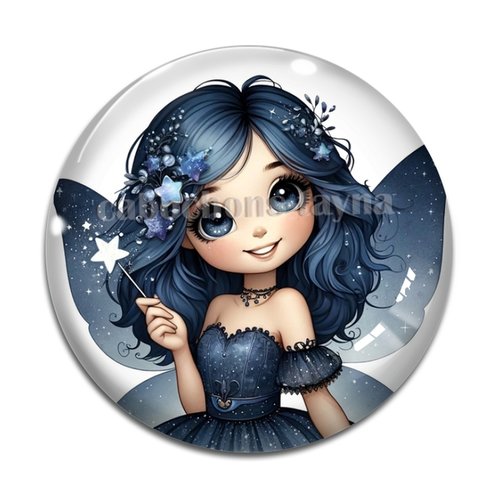 Cabochon fée, cabochon résine, verre rond différente taille