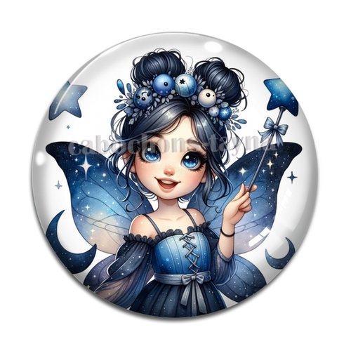 Cabochon fée, cabochon résine, verre rond différente taille