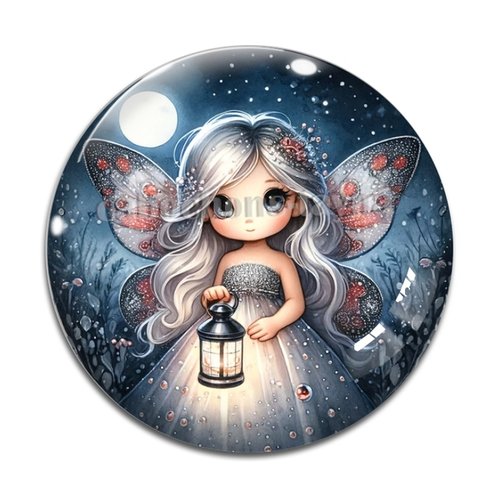 Cabochon fée, cabochon résine, verre rond différente taille