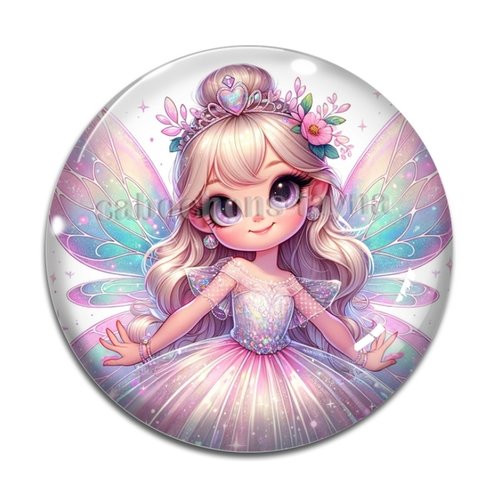 Cabochon fée, cabochon résine, verre rond différente taille