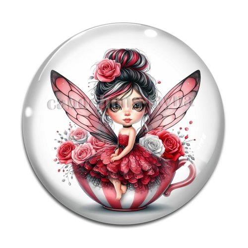 Cabochon fée, cabochon résine, verre rond différente taille