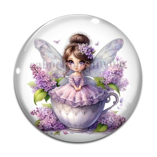 Cabochon fée, cabochon résine, verre rond différente taille