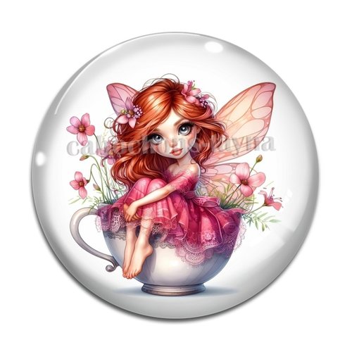 Cabochon fée, cabochon résine, verre rond différente taille