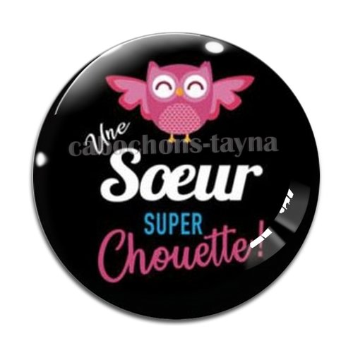 Cabochon chouette sœur, cabochon résine, verre rond différente taille