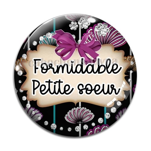 Cabochon formidable petite soeur, cabochon résine, verre rond différente taille