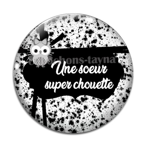 Cabochon chouette sœur, cabochon résine, verre rond différente taille