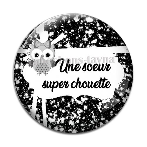 Cabochon chouette sœur, cabochon résine, verre rond différente taille